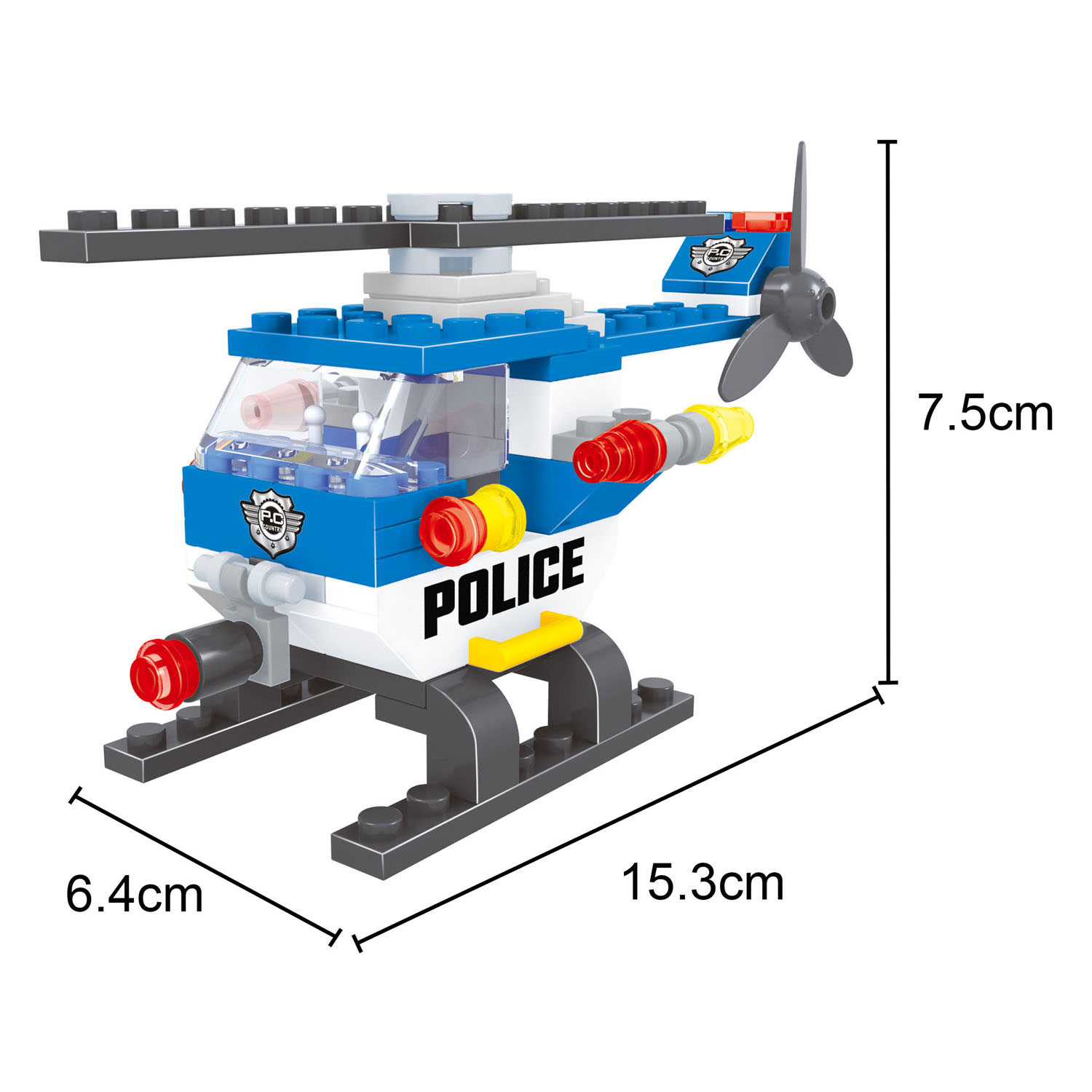 Jeu de construction Hélicoptère de police, 68 pièces.