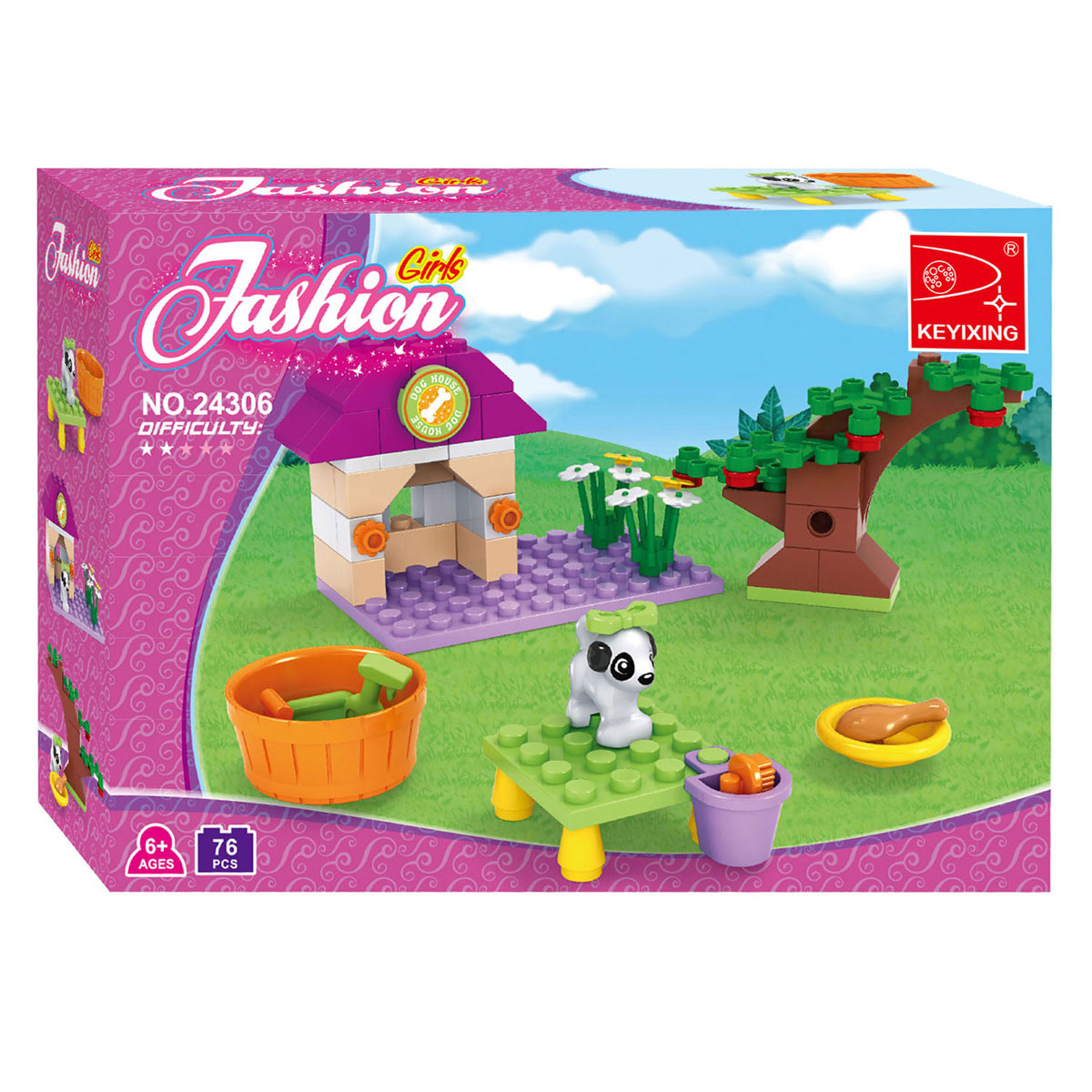 Jeu de construction Aire de jeux pour chiens, 76 pièces.