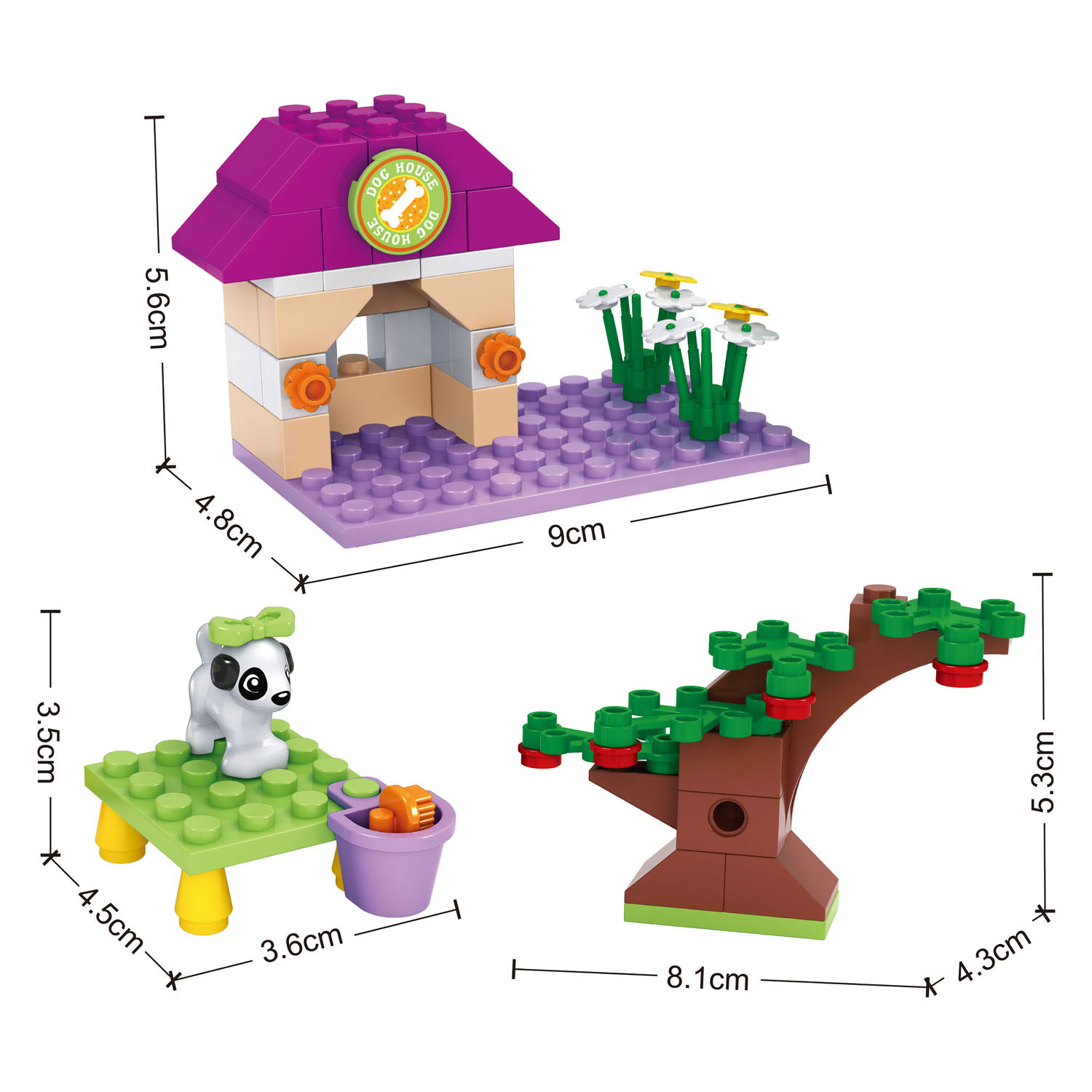 Jeu de construction Aire de jeux pour chiens, 76 pièces.