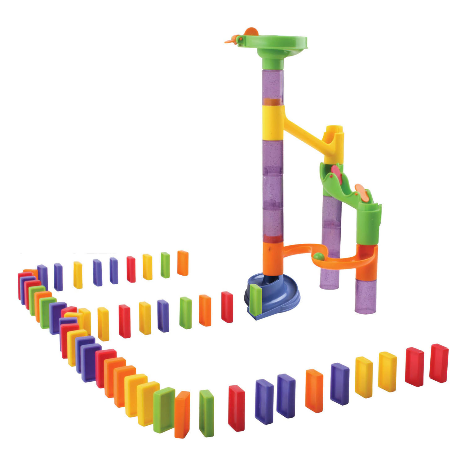 Piste de billes et jeu de dominos, 79 pcs.