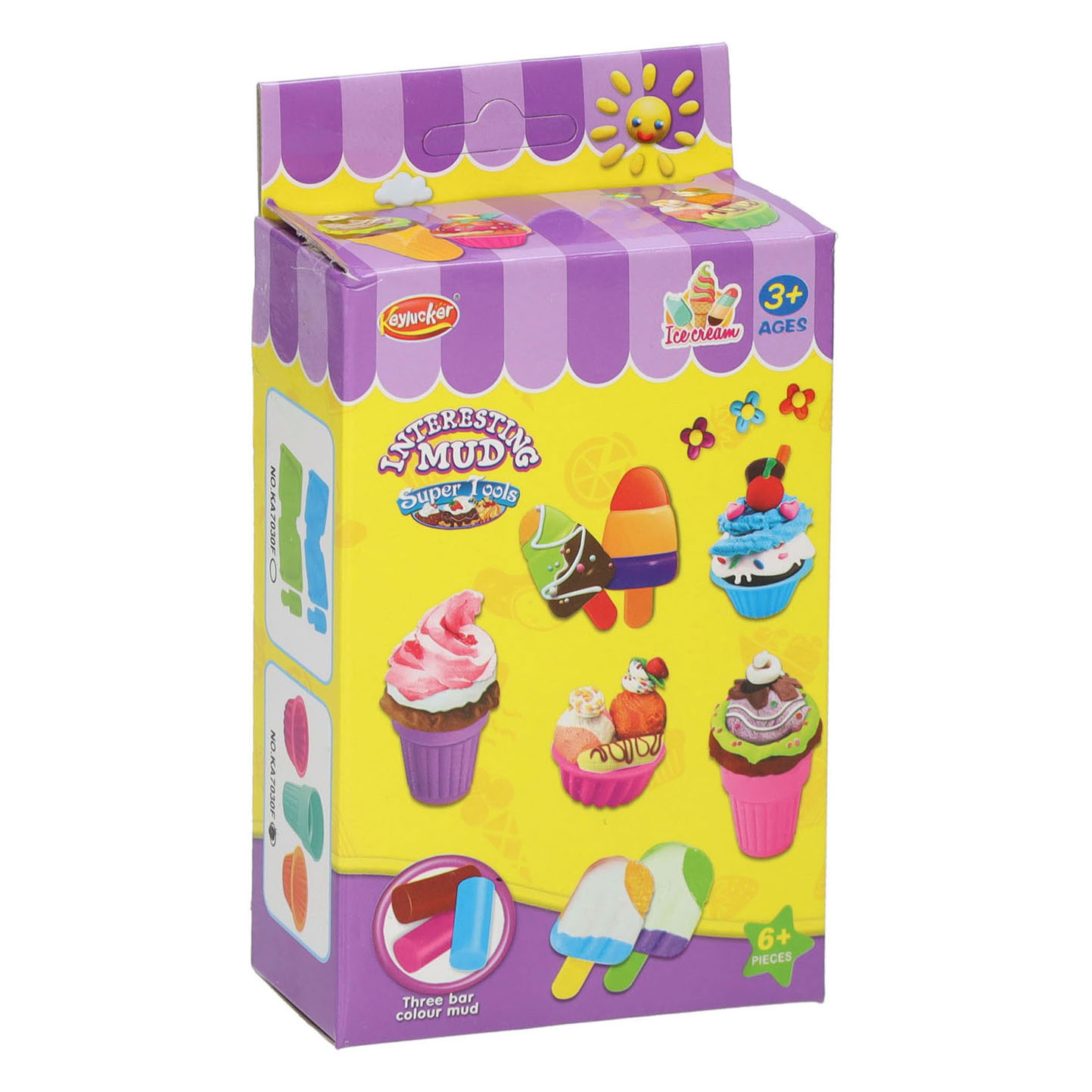 Tonset zur Eisherstellung – 3 Farben Ton – 6-tlg.