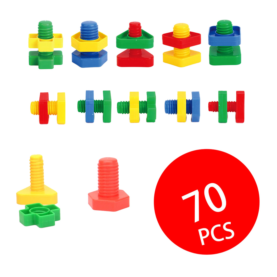 Vis de construction dans une boîte de rangement, 70 pcs.