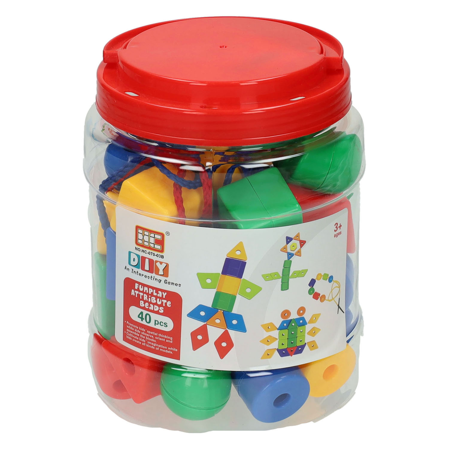 Grote Rijgkralen in Box, 40st.