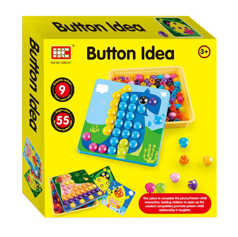 Kleurenbuttons met Opbergbox Geel, 55dlg.