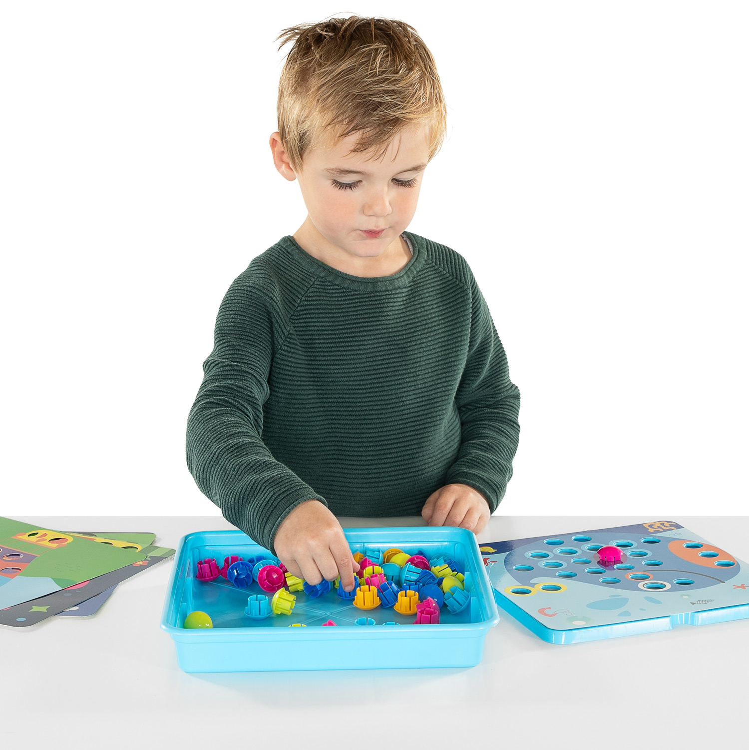 Kleurenbuttons met Opbergbox Blauw, 55dlg.