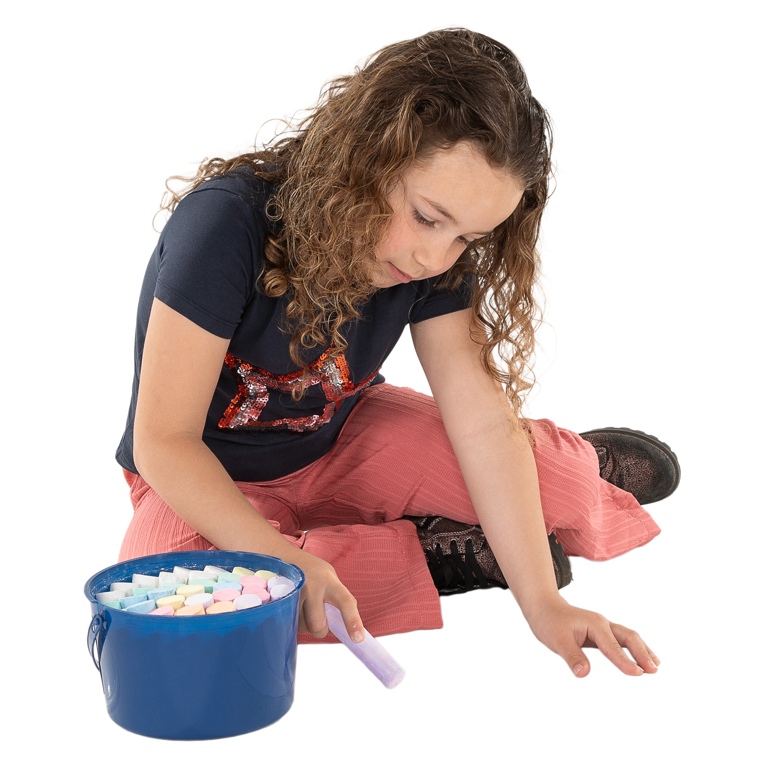 Craie de trottoir en seau, 37 pièces.