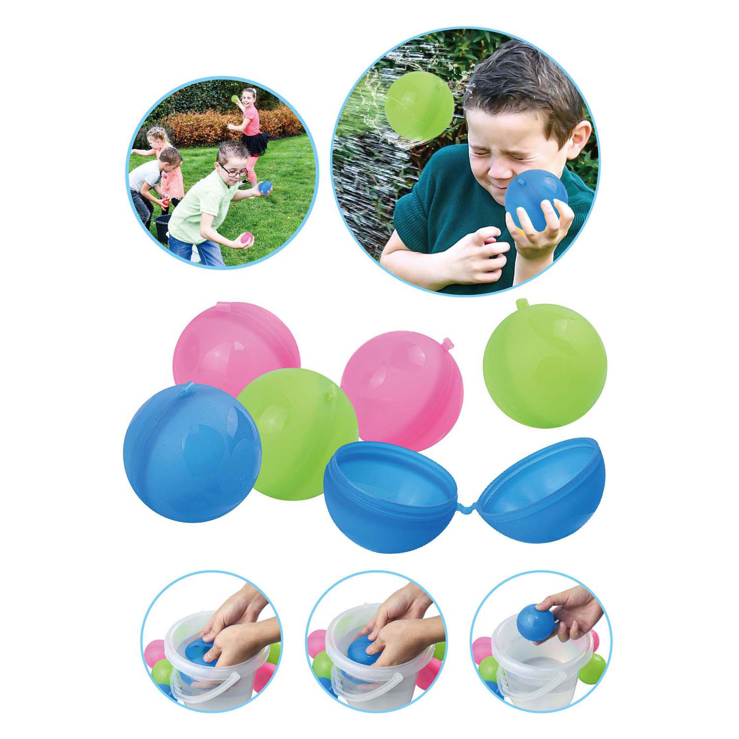 Bombes à eau à fermeture automatique Playfun , 6 pièces.