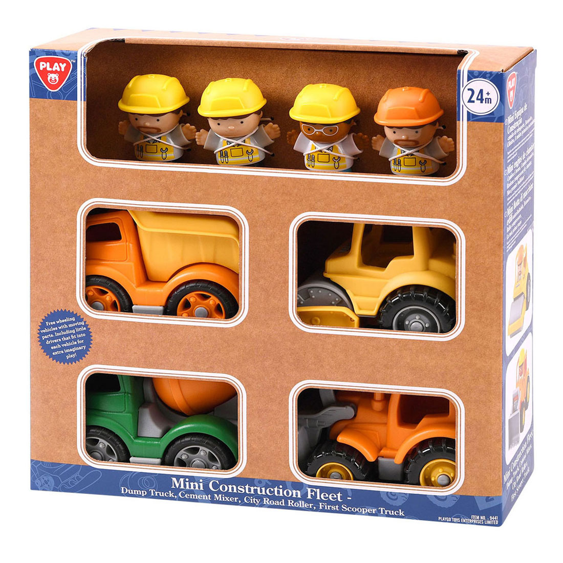 Play Mini Baufahrzeuge mit Figuren Spielset, 8-tlg.