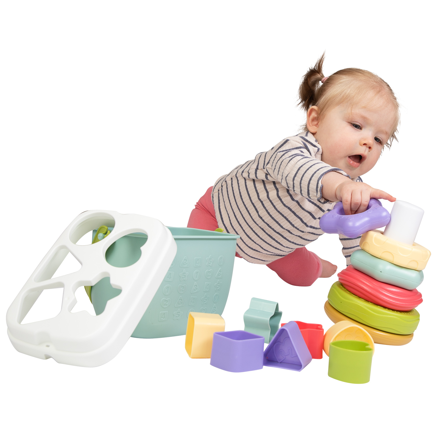 Play Biobased Vormenstoof en Stapel Speelgoed, 19dlg.