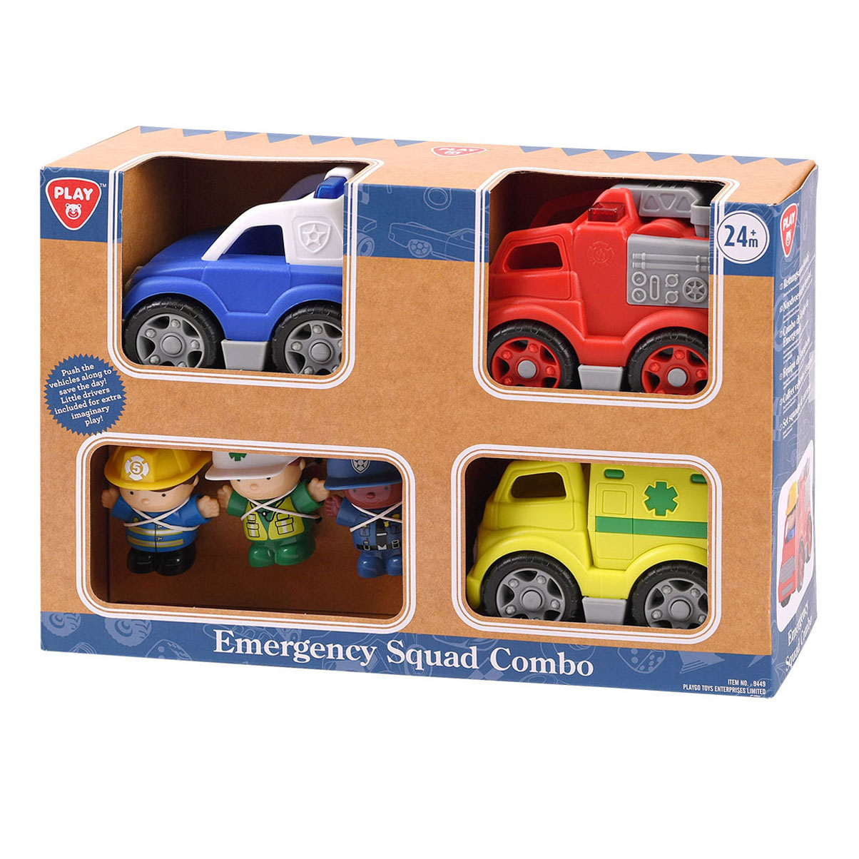 Play Emergency Service Vehicles with Figures Spielset, 6-teilig.