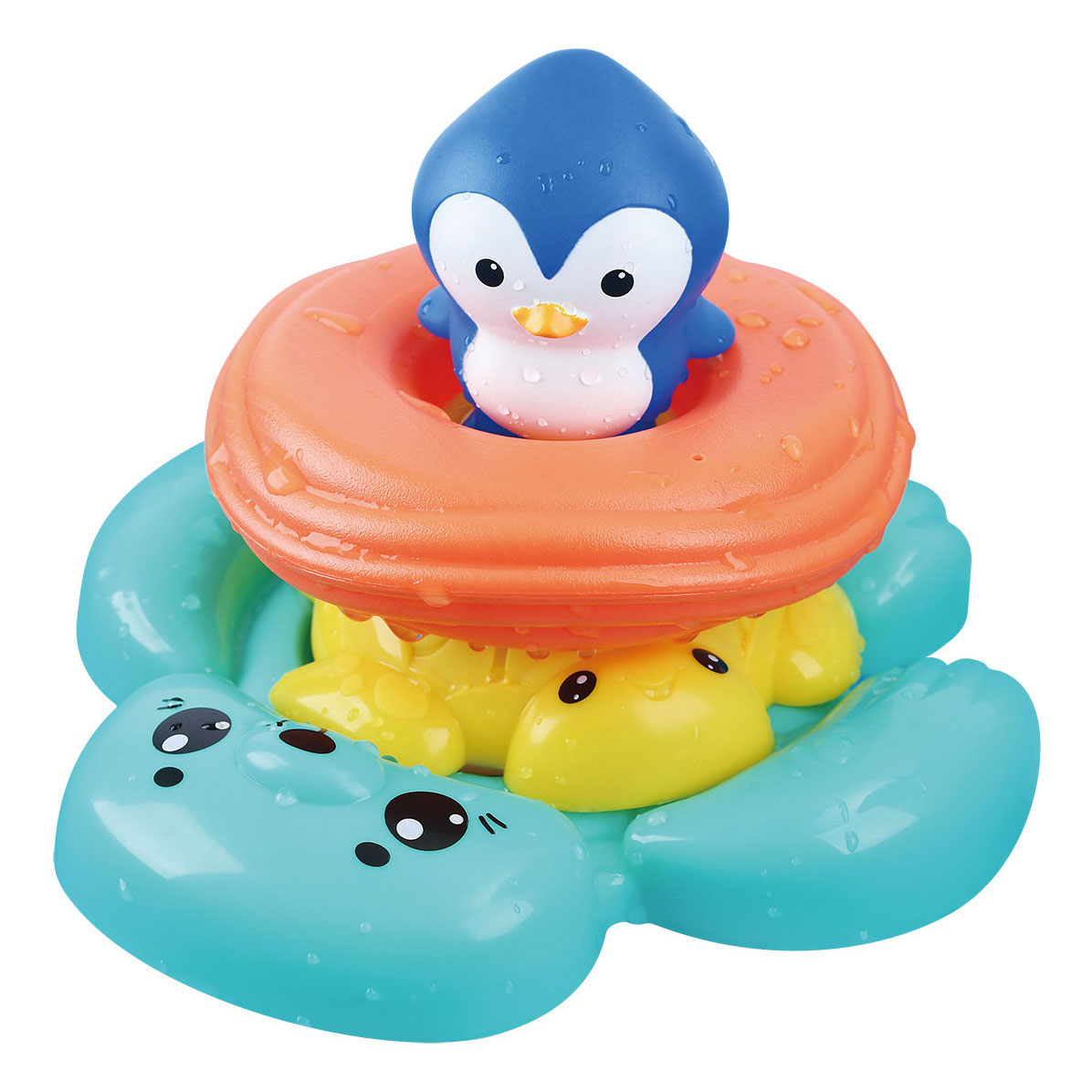 Play Bath Toys Stack et animaux marins flottants, 4 pcs.