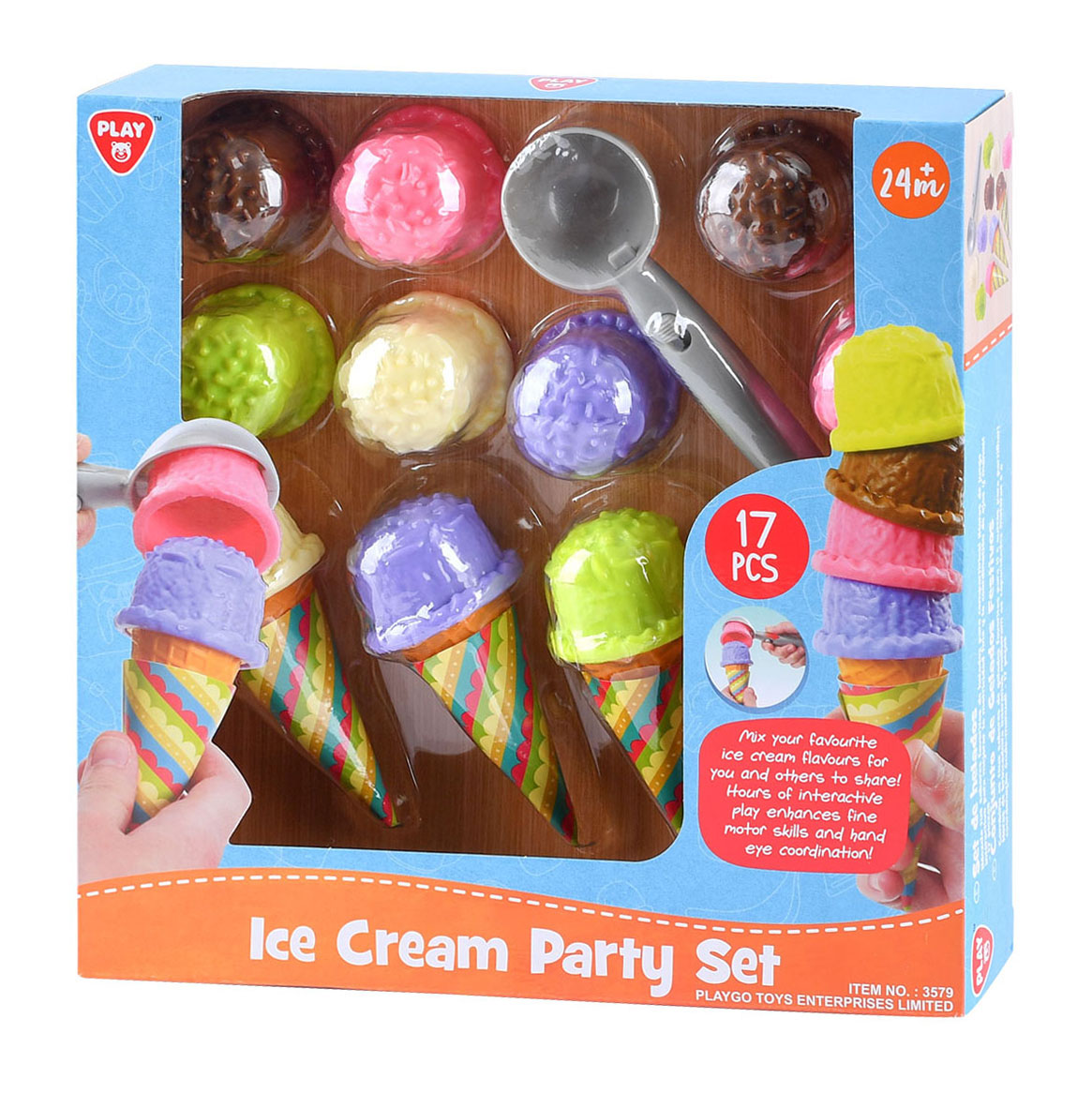 Play Eiscreme-Spielset, 17-teilig.