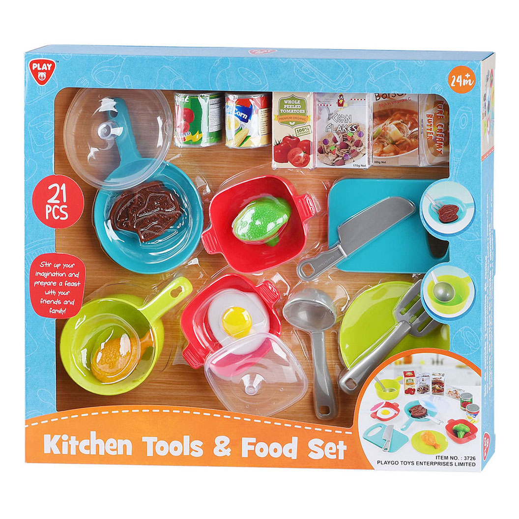 Accessoires de cuisine Play et ensemble de nourriture Play, 21 pièces.