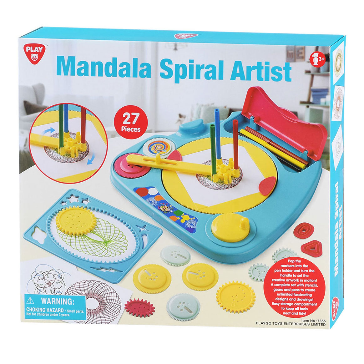 Play Mandala Spirographe et modèles de dessin, 27 pièces.