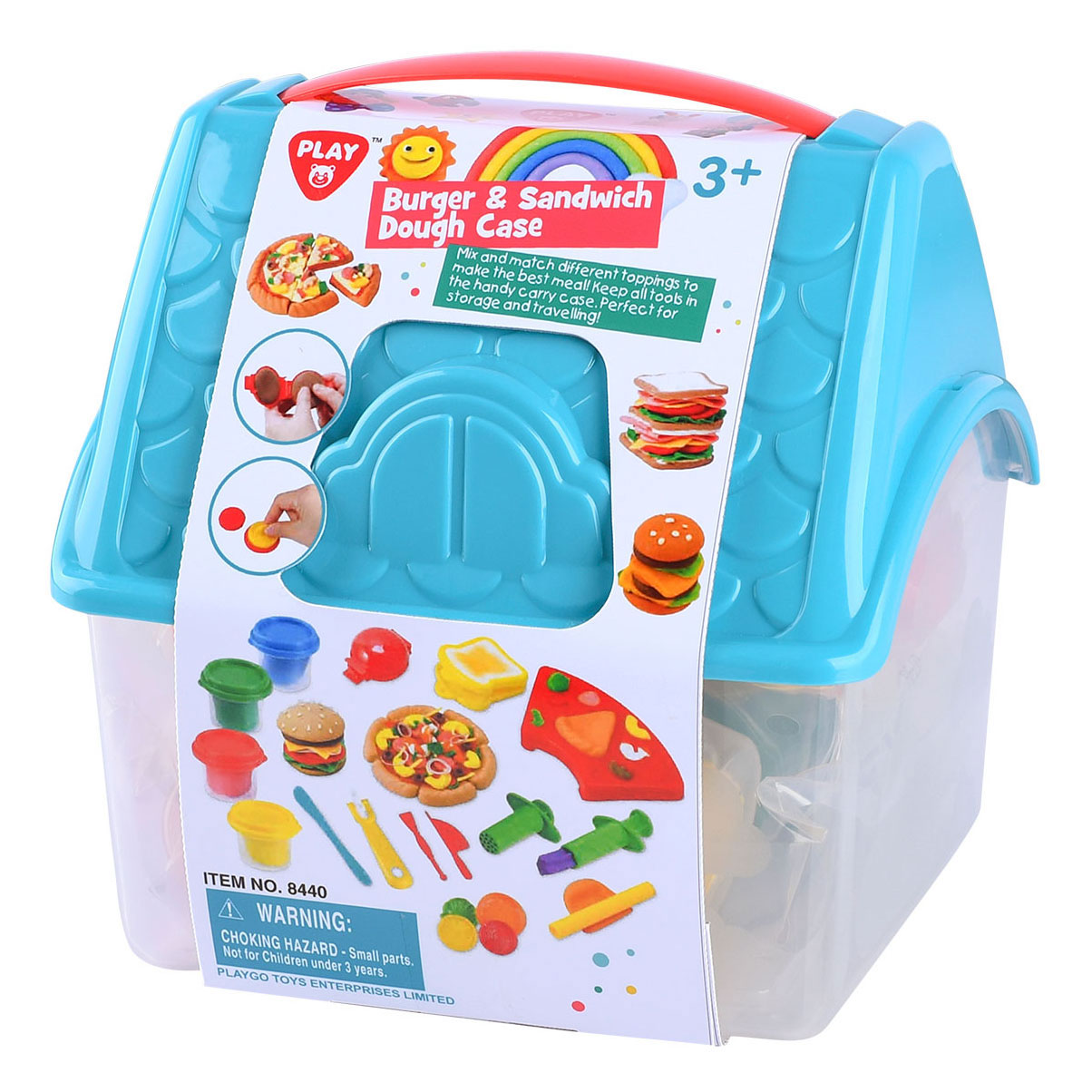 Play Hamburger- und Sandwich-Ton-Set in Aufbewahrungsbox, 4 Tontöpfe