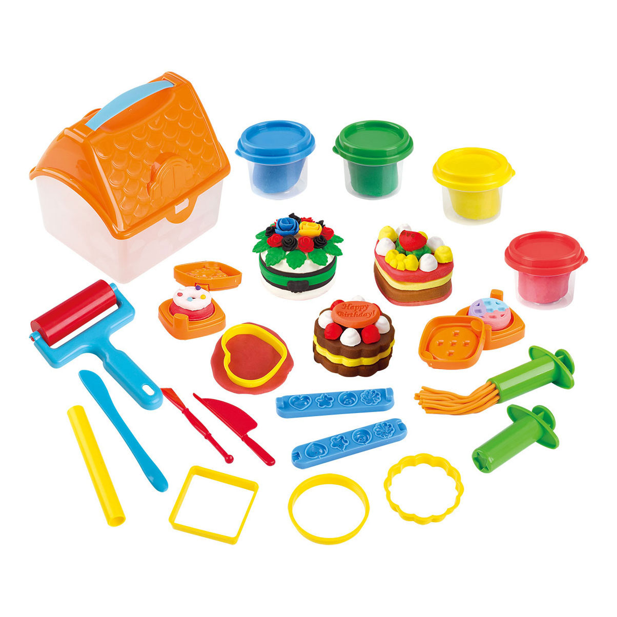 Play Treats Clay Set dans une boîte de rangement, 4 pots en argile