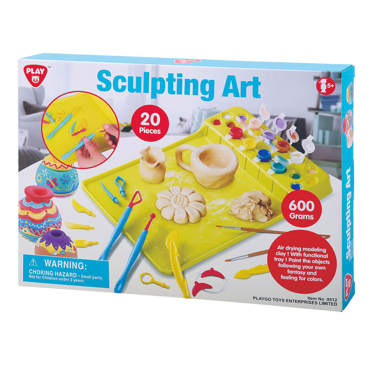 Play Kit d'argile à sculpter avec peinture et accessoires, 20 pièces.