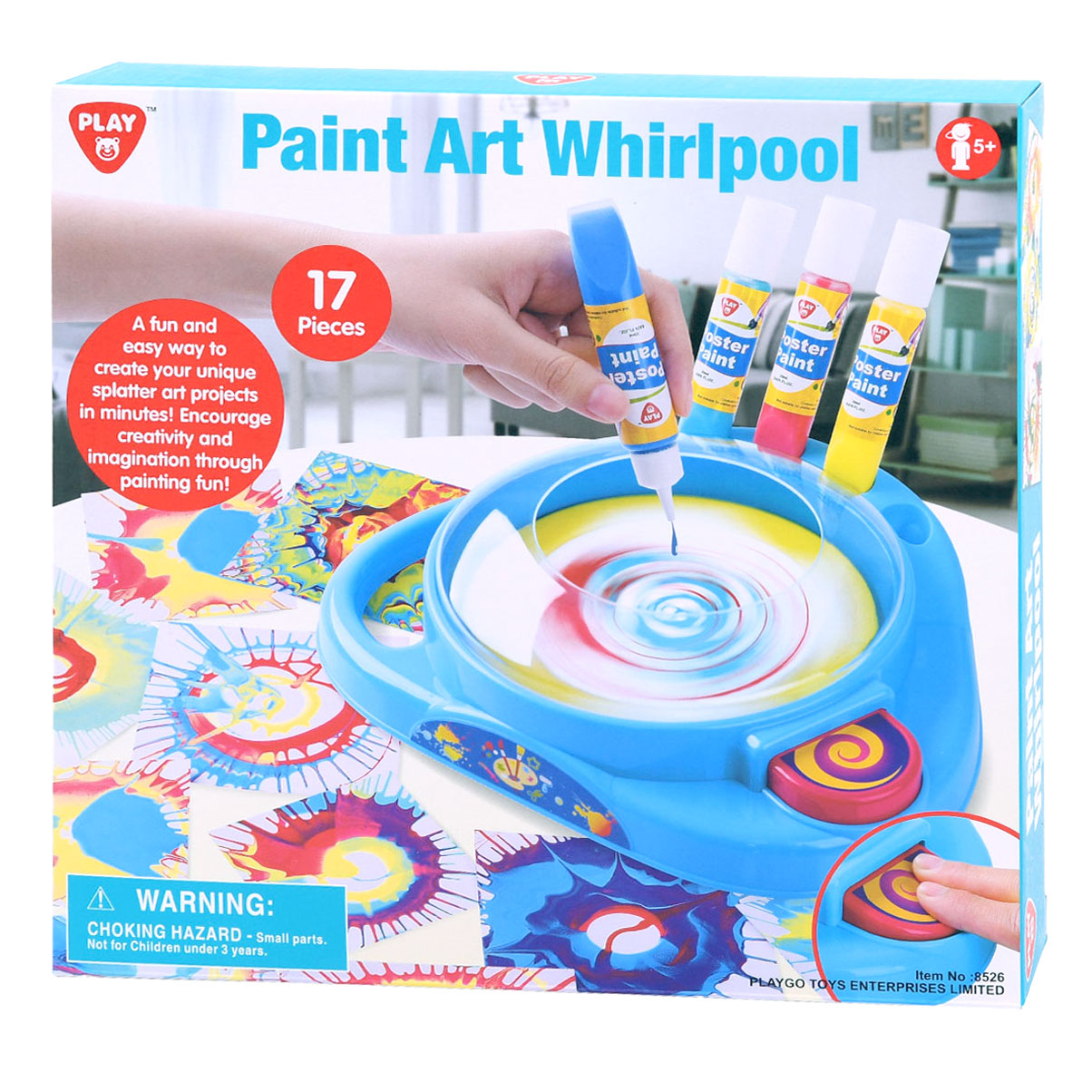 Play Paint Art Kit de peinture pour horloge rotative, 17 pièces.