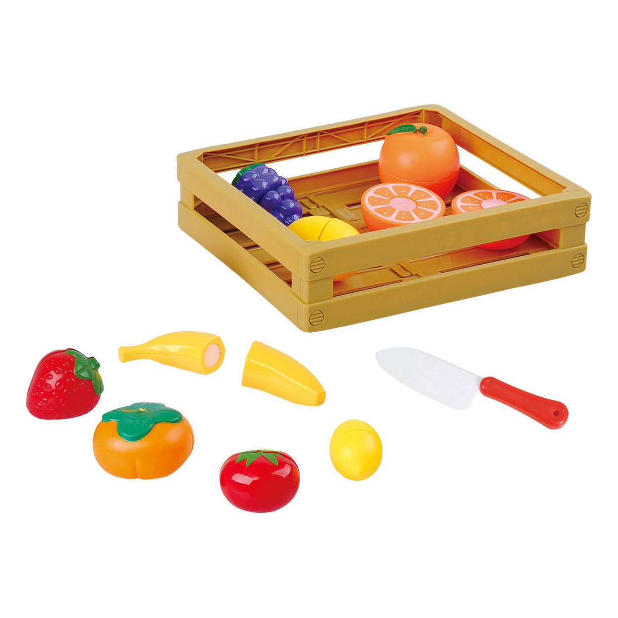 Play aux fruits de jeu en tranches dans une caisse, 11 pcs.