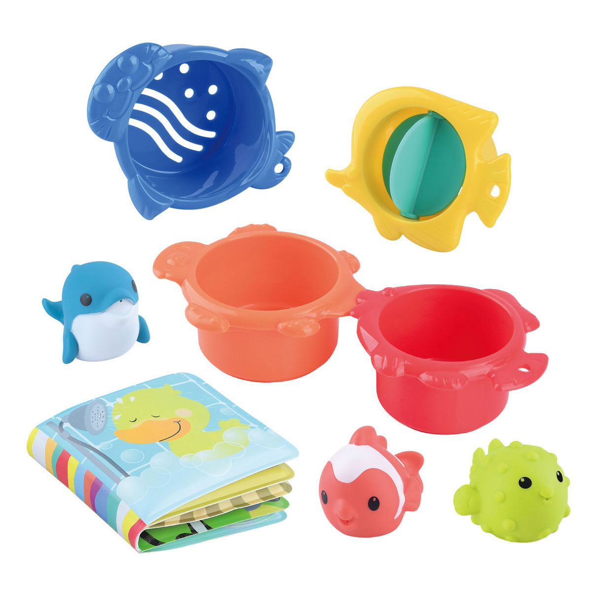 Play aux jouets Splashy Bath, 8 pièces.