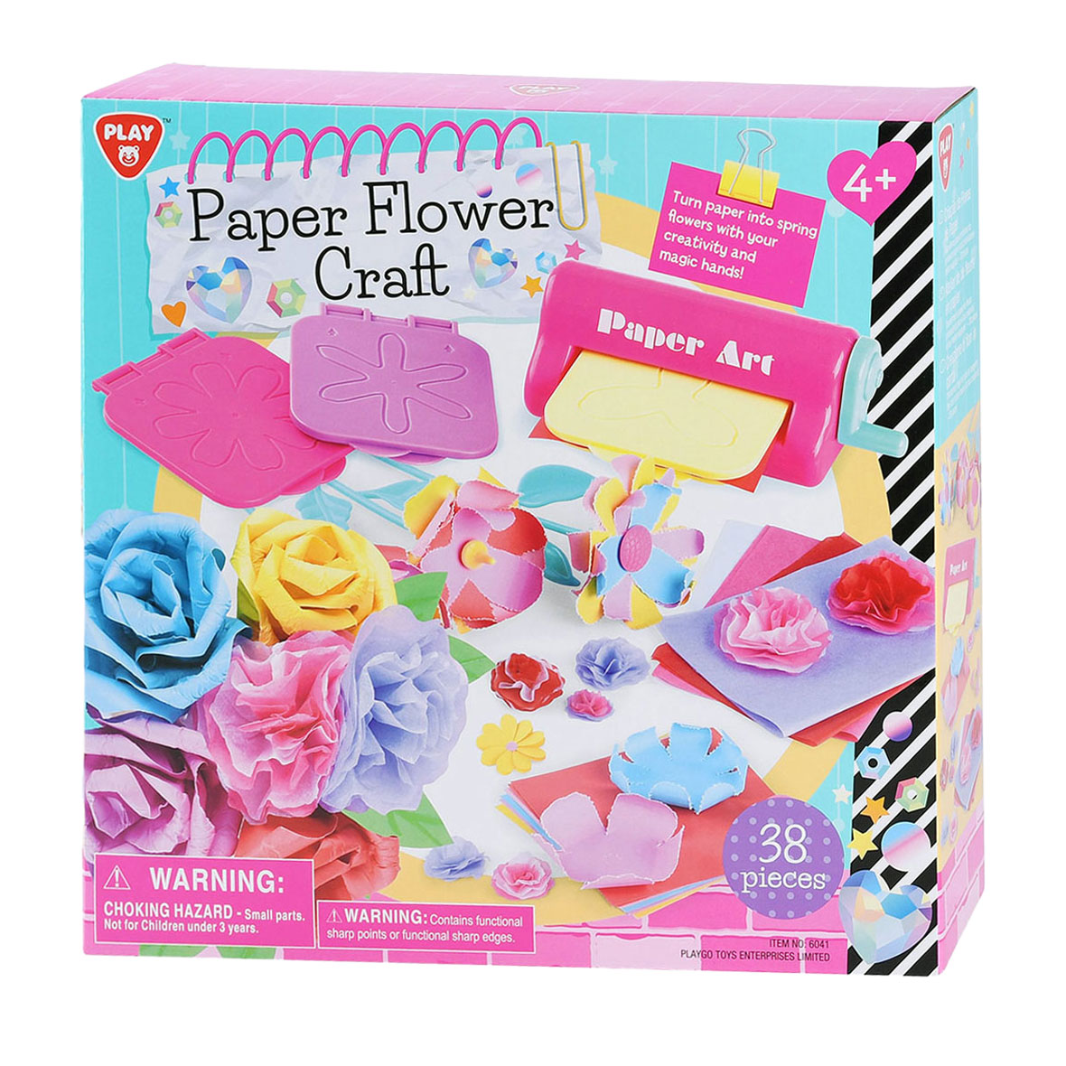 Ensemble d'artisanat de fabrication de fleurs en papier Play , 38 pièces.