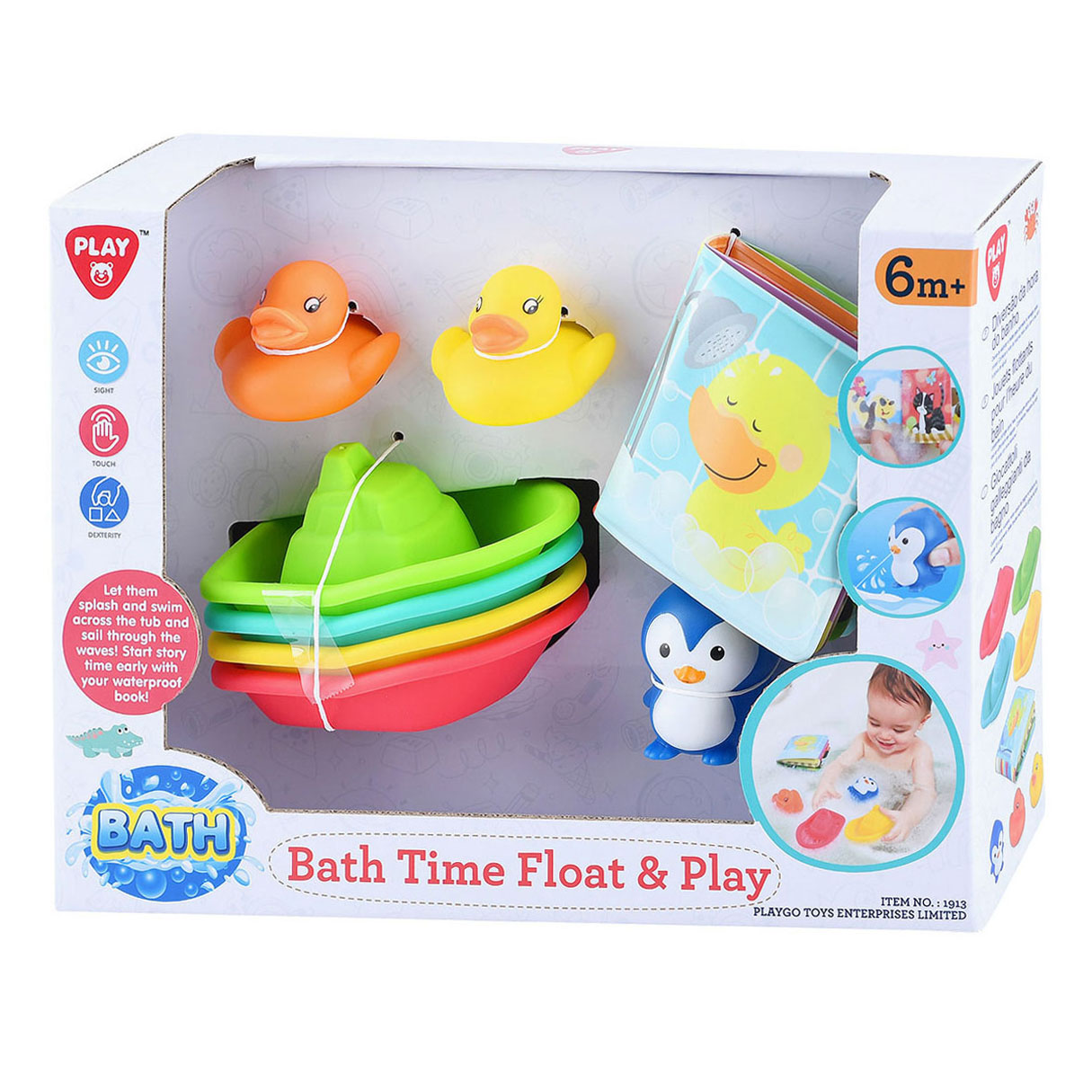 Play Livret de bain et jouets de bain, 8 parties.