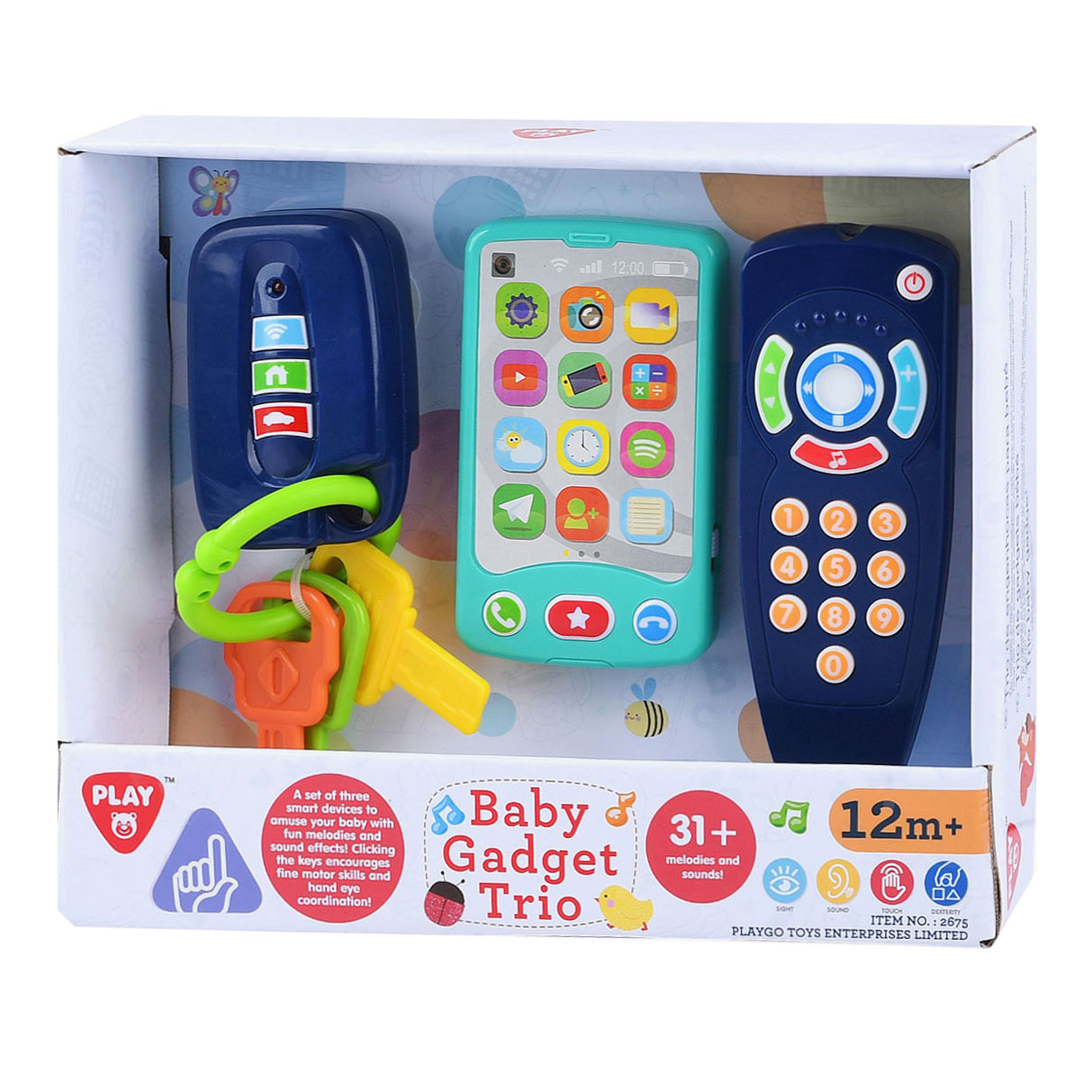 Play Baby Toys Clé, télécommande et téléphone, 3 pcs.