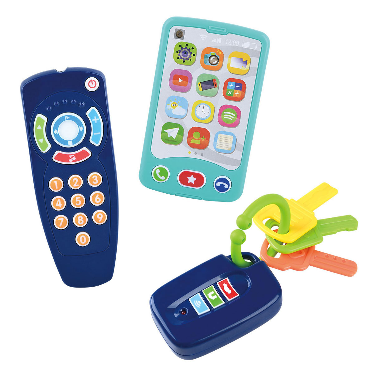 Play Baby Toys Clé, télécommande et téléphone, 3 pcs.