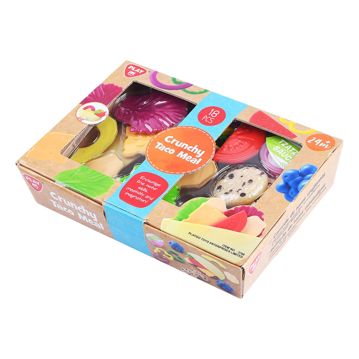 Play Toy Food Crunchy Taco Play Set, 18 pièces.