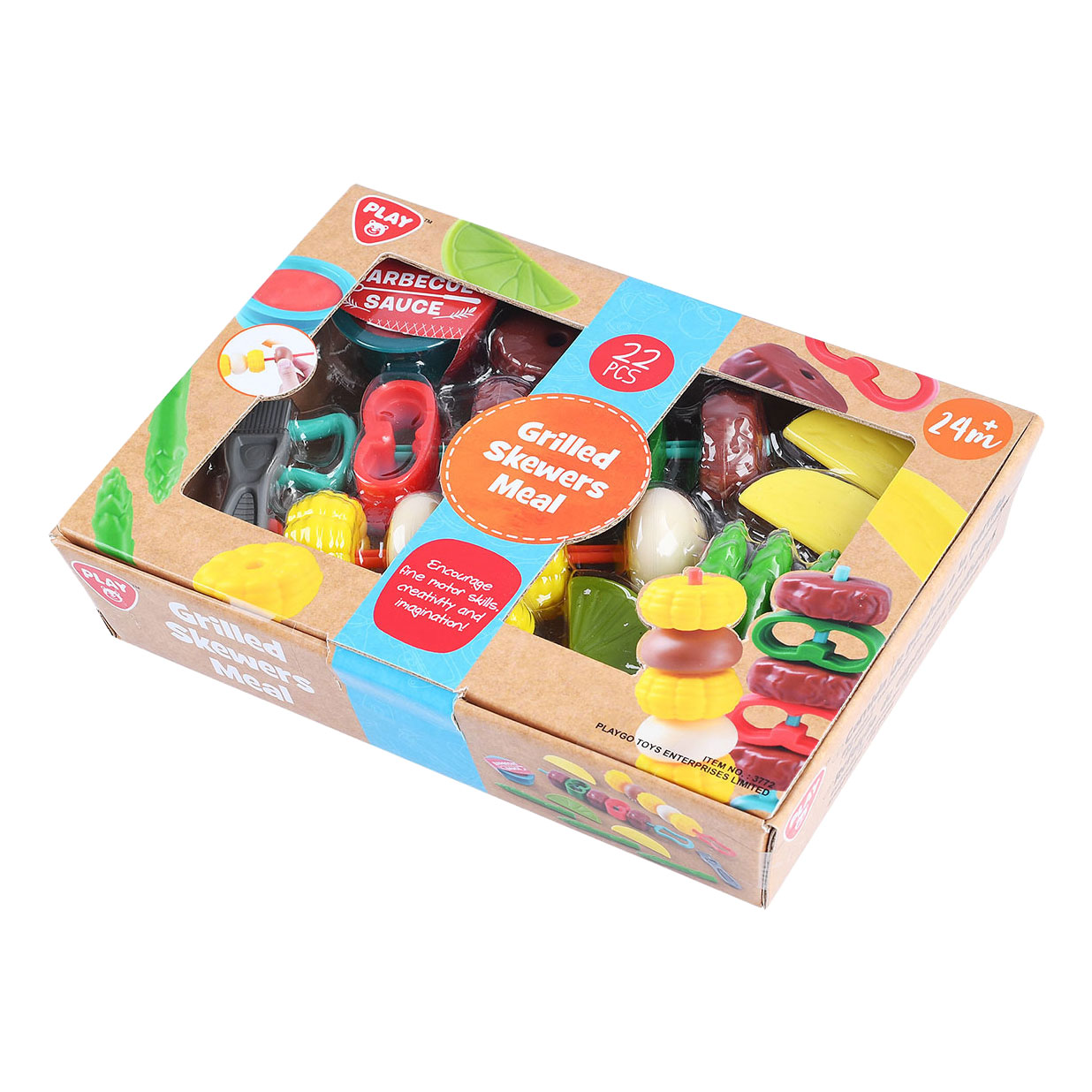 Ensemble de jeu de brochettes grillées Play Toy Food, 22 pièces.