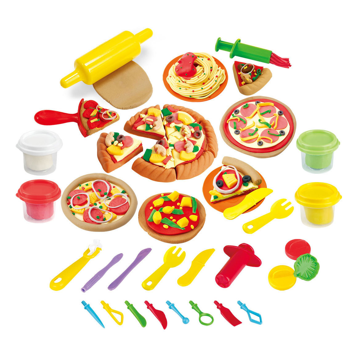 Play mein eigenes Pizzeria-Ton-Set, 4 Tontöpfe