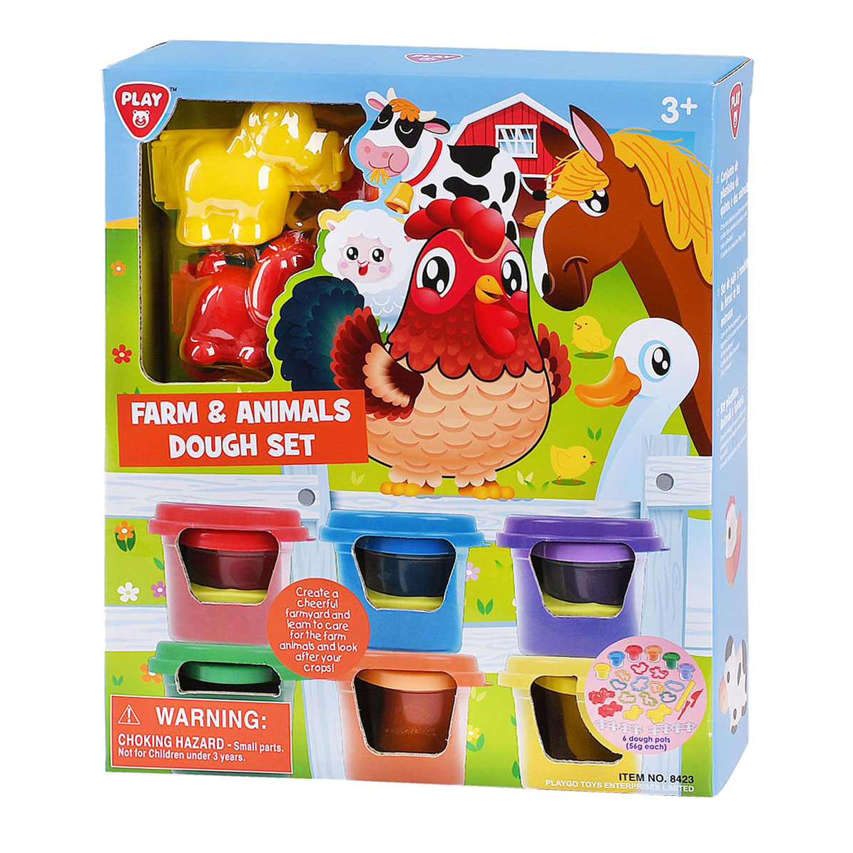 Ensemble d'argile Play Farm and Animals, 6 pots en argile