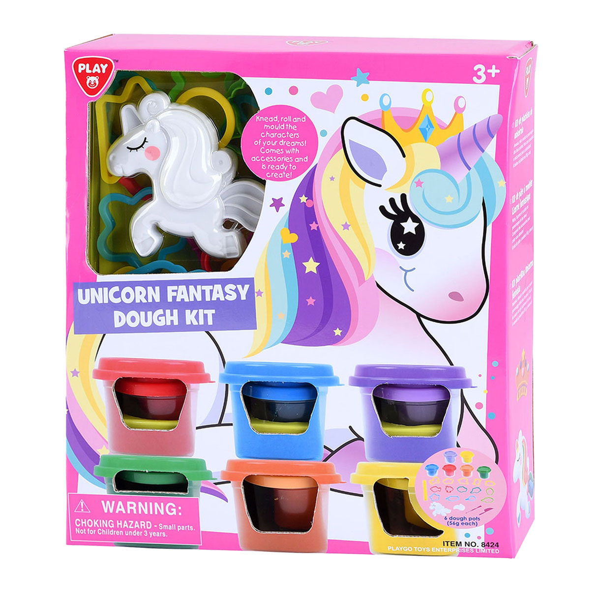 Ensemble d'argile Play Unicorn, 6 pots en argile