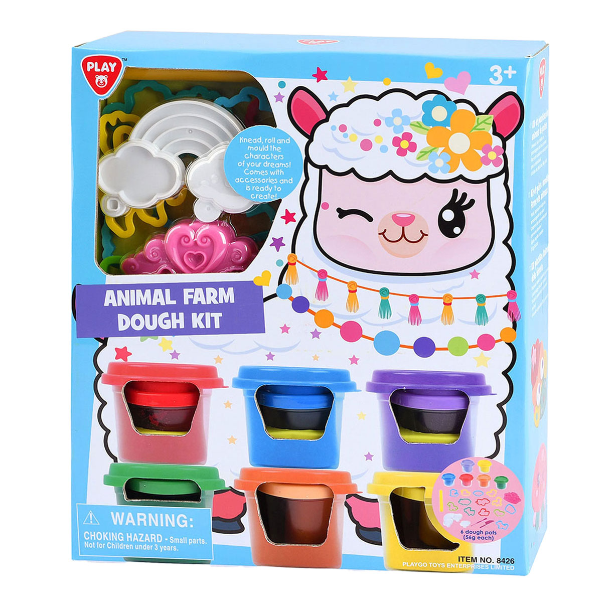 Ensemble d'argile Play Farm Animals, 6 pots en argile