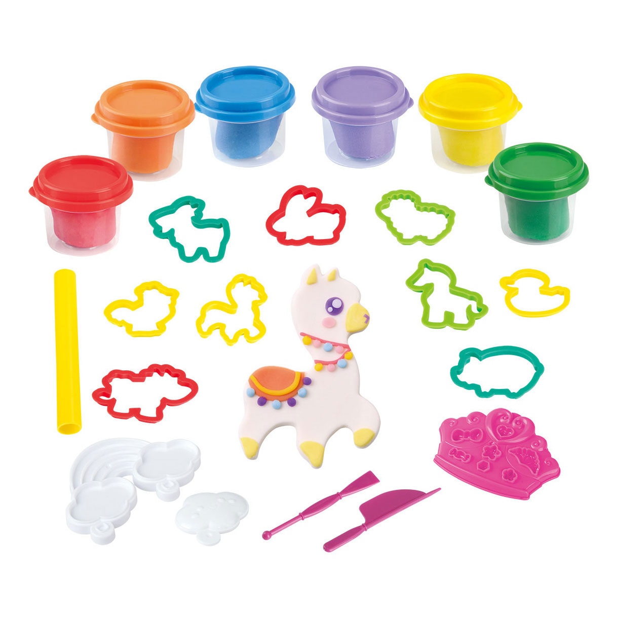 Ensemble d'argile Play Farm Animals, 6 pots en argile