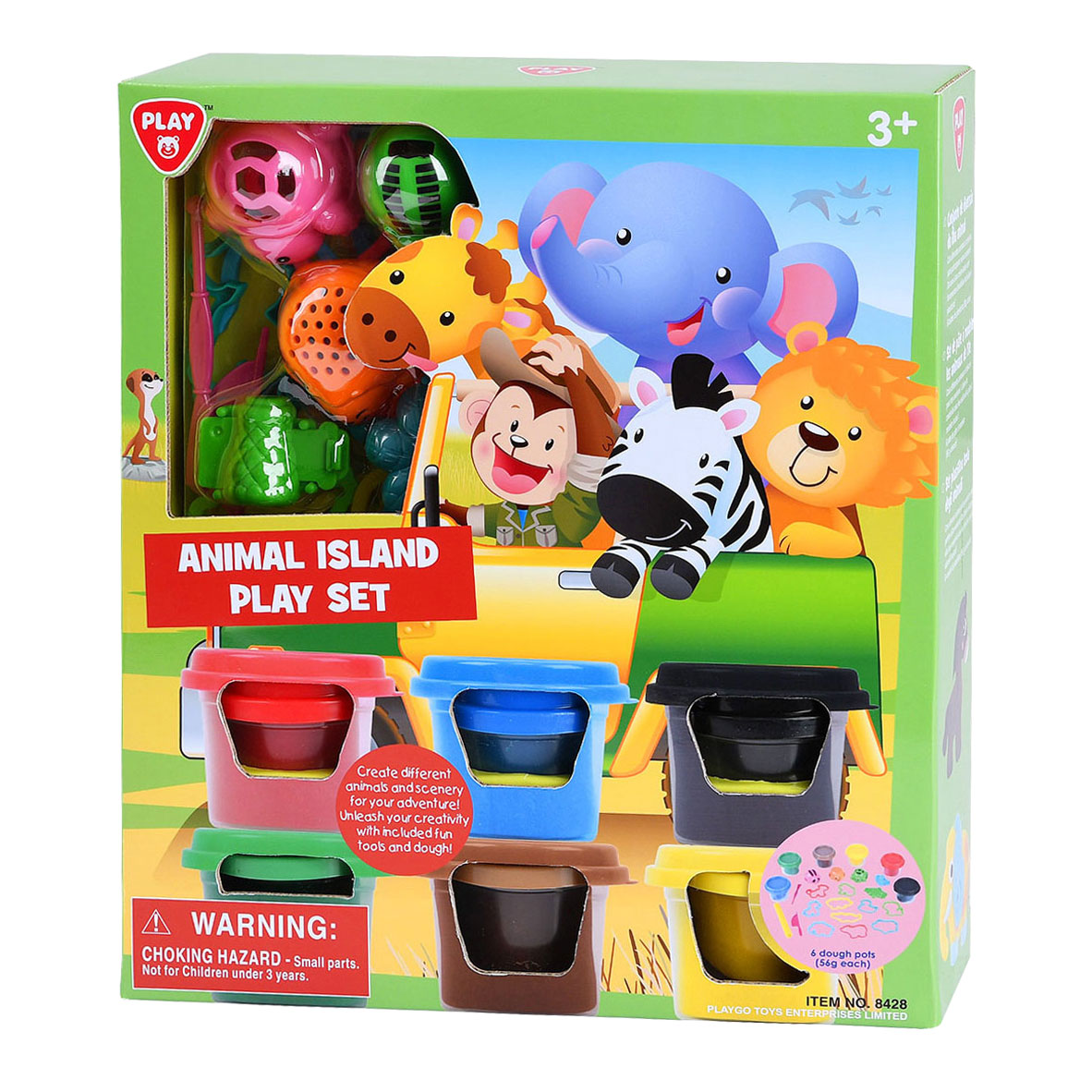 Play Animal Island Clay-Set. 6 Tontöpfe