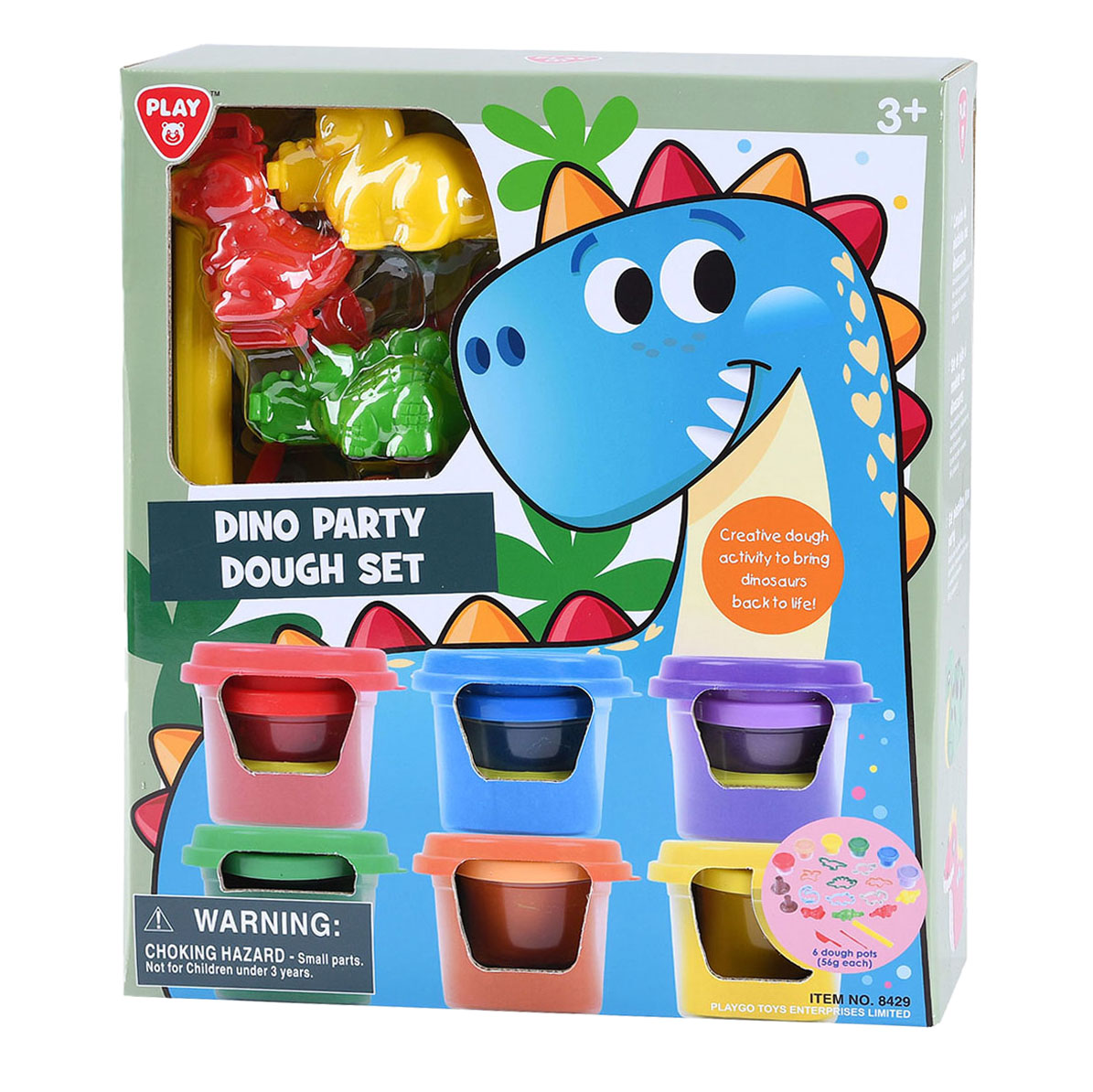 Play Dino Party Ton-Set, 6 Tontöpfe