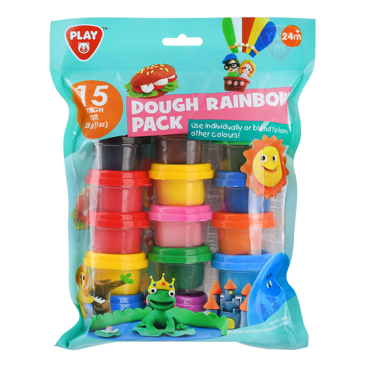 Play Rainbow Clay Set, 15 Tontöpfe