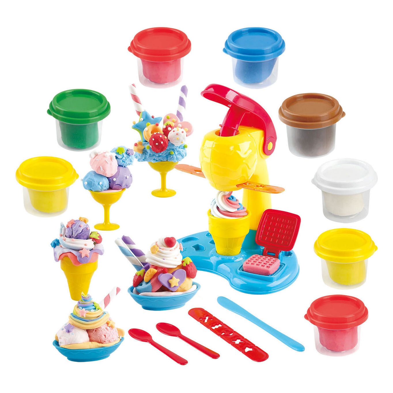 Play Ice Cream Making Clay Set, 4 pots en argile