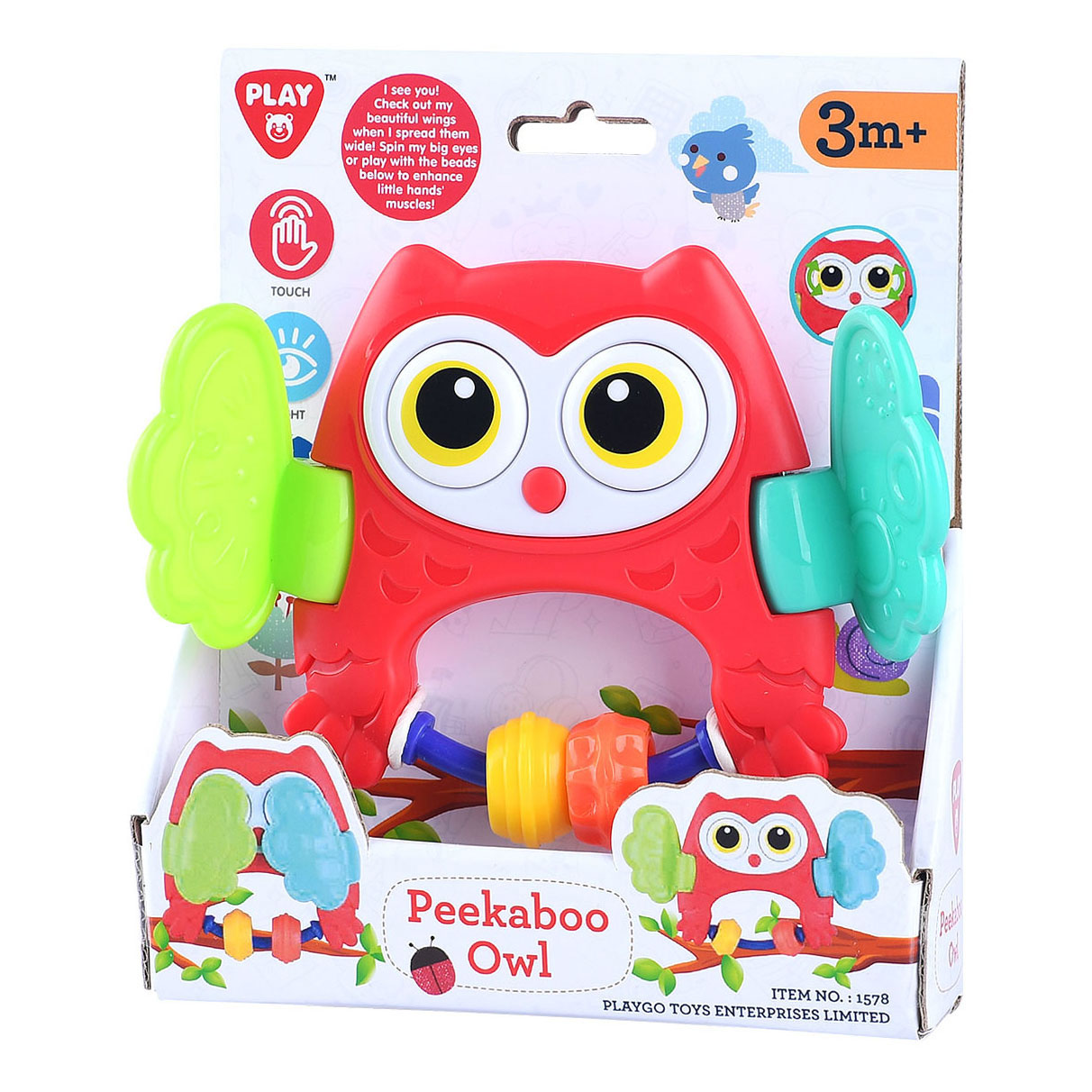 Play Peekaboo Hibou Hochet Rouge