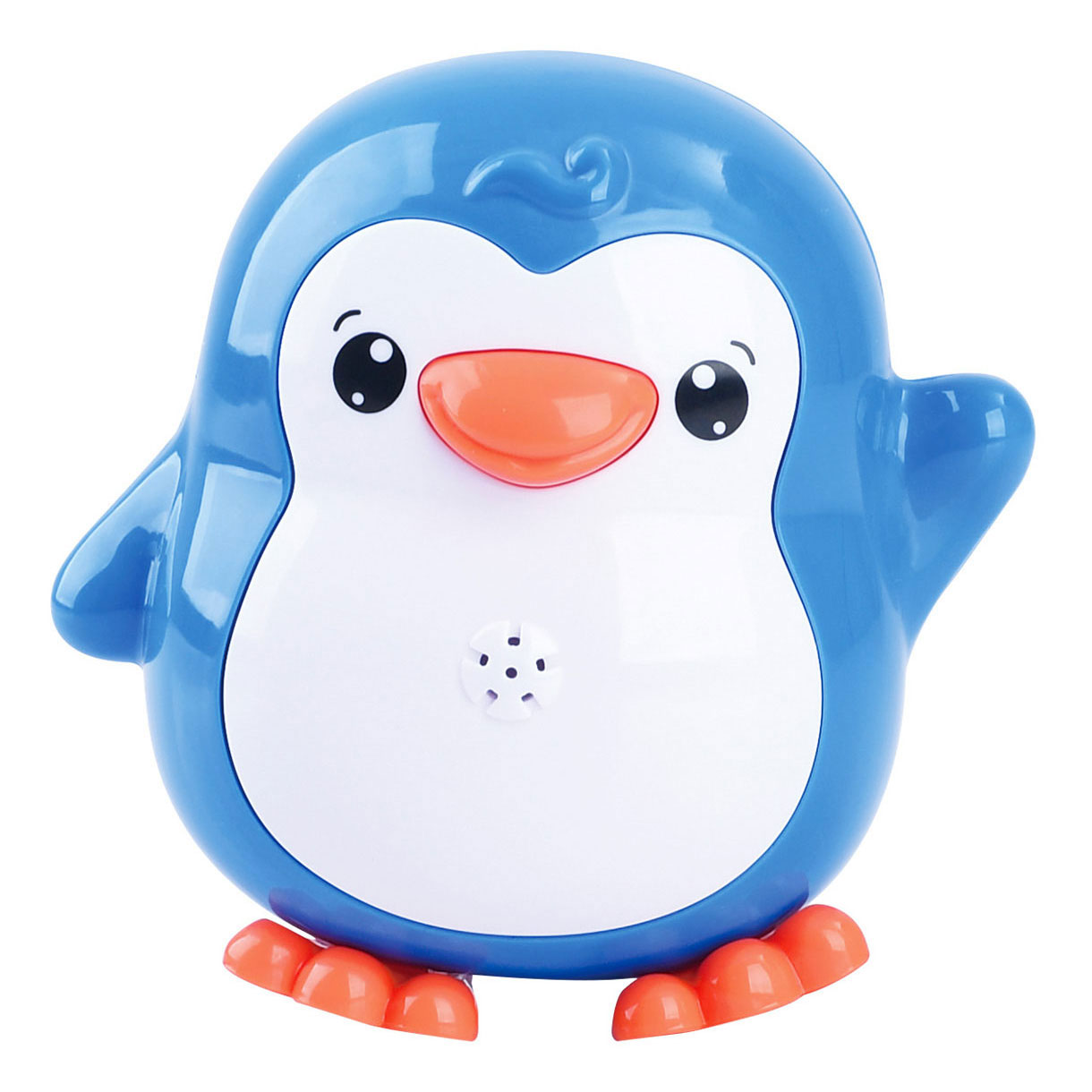 Play aux jouets de bain éclaboussant le pingouin