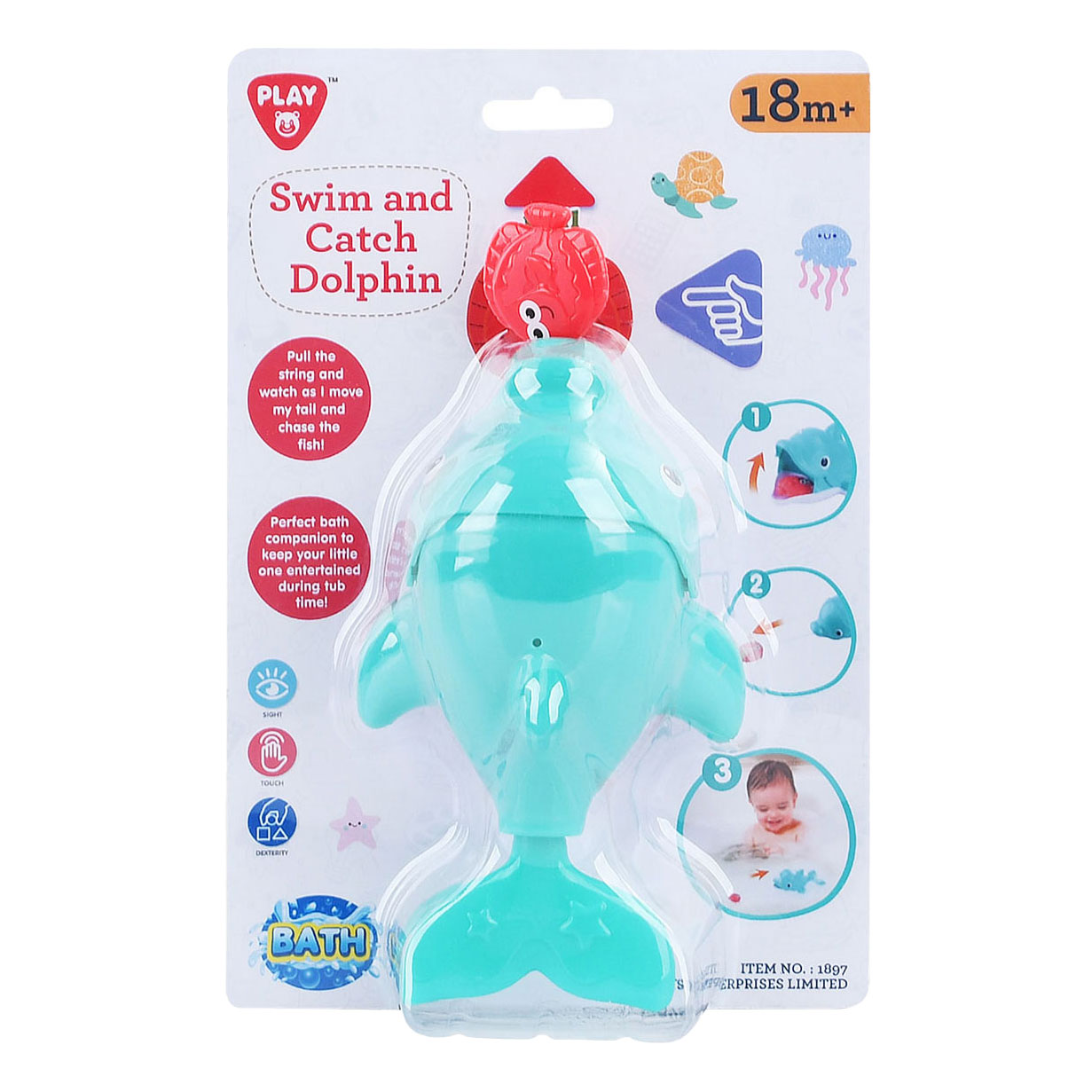 Play aux jouets de bain Attraper et nager le dauphin, 2 pcs.