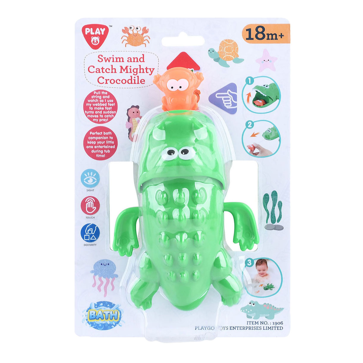 Play aux jouets de bain nager et attraper le crocodile, 2 pcs.