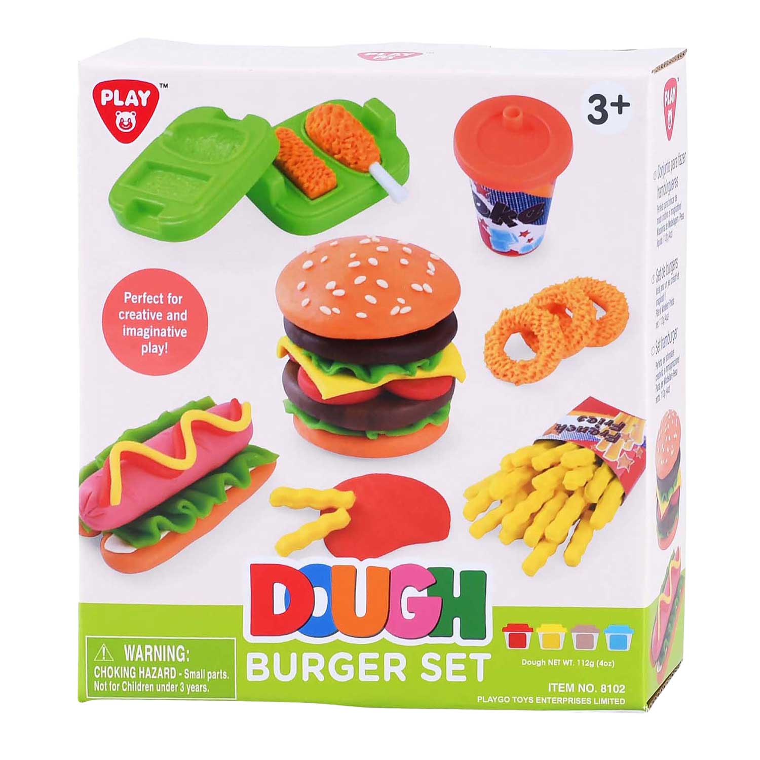 Playgo Hamburger Kleiset - 4 Kleipotjes