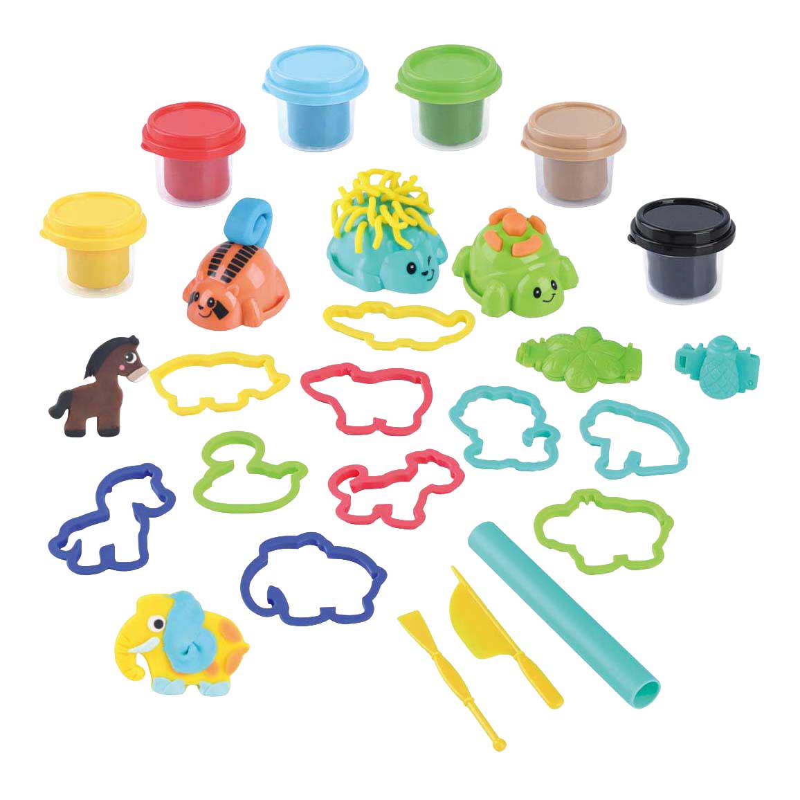 Playgo Dieren Eiland Kleiset - 6 Kleipotjes