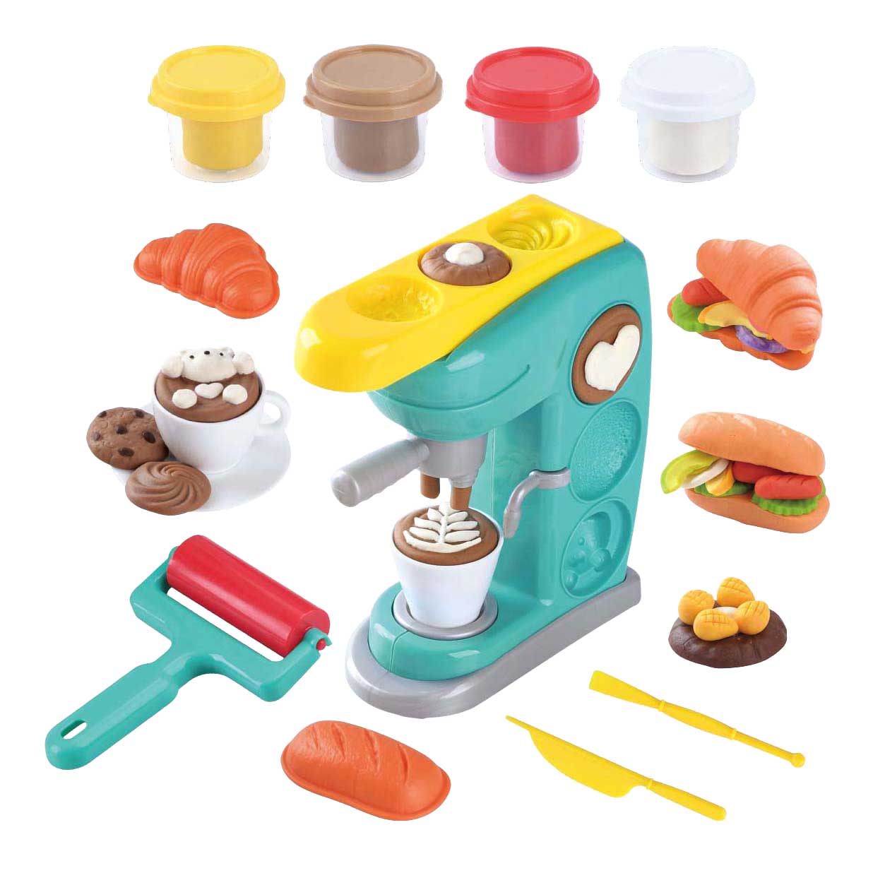 Ensemble de cafetière en argile Playgo - 4 pots en argile