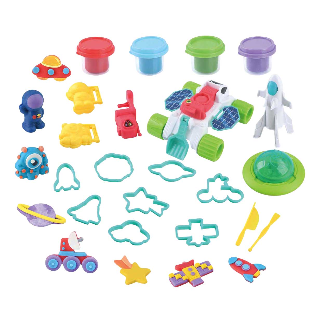 Playgo Weltraumabenteuer Ton-Set – 4 Tontöpfe