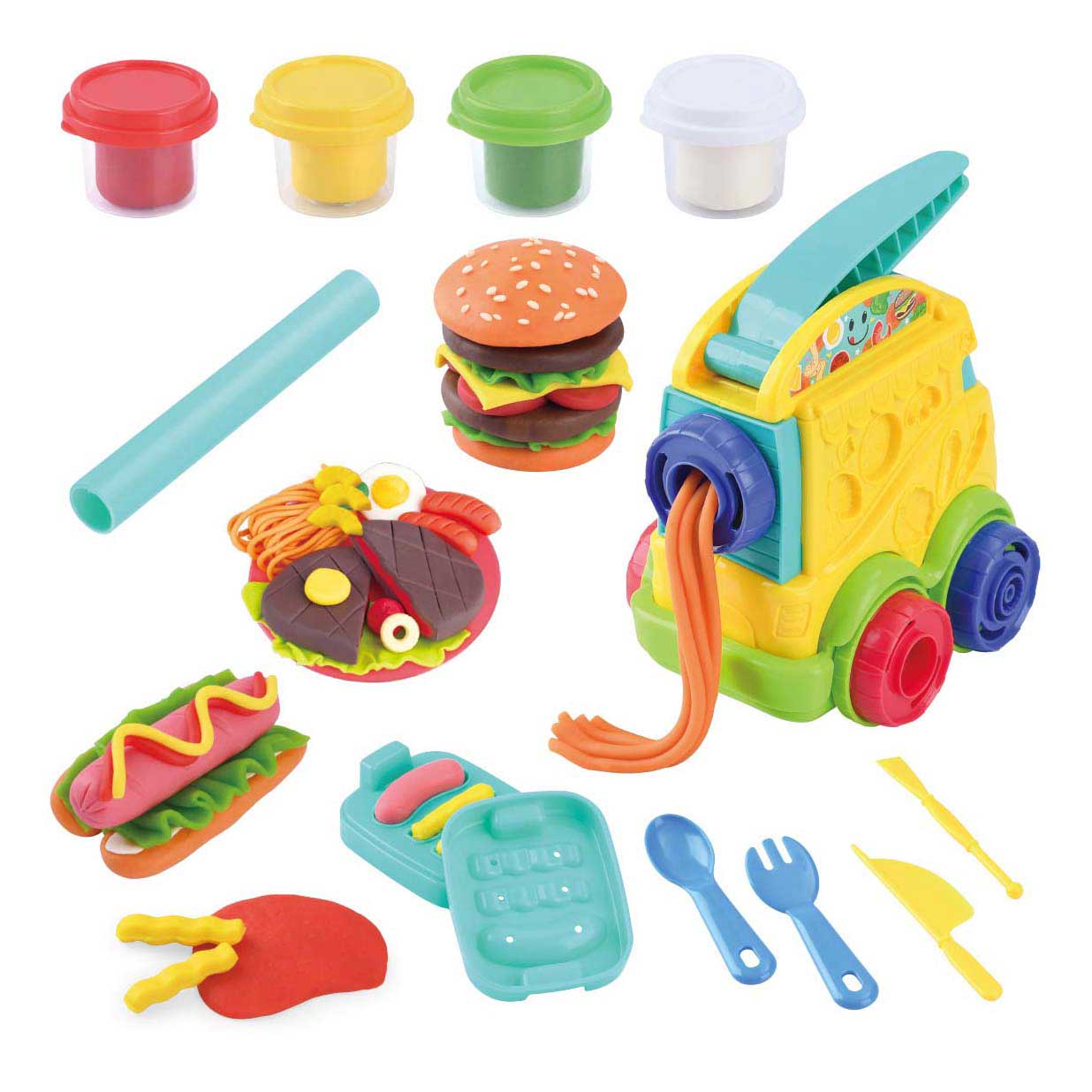 Playgo Food Truck Ton-Set - 4 Tontöpfe