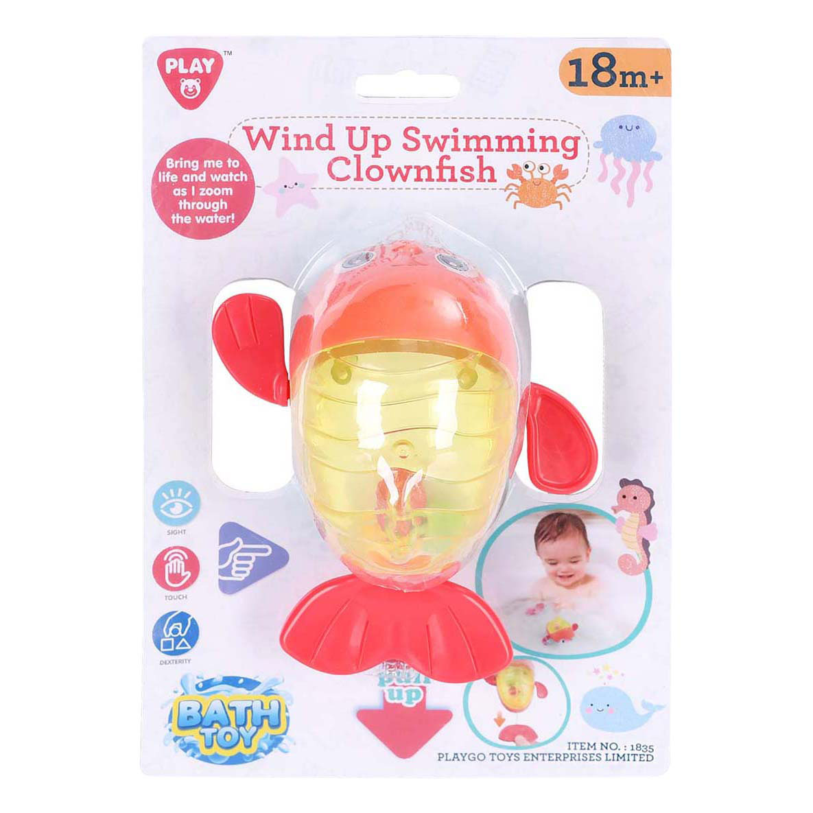 Playgo Badspeelgoed Opdraaibare Zwemmende Clownvis