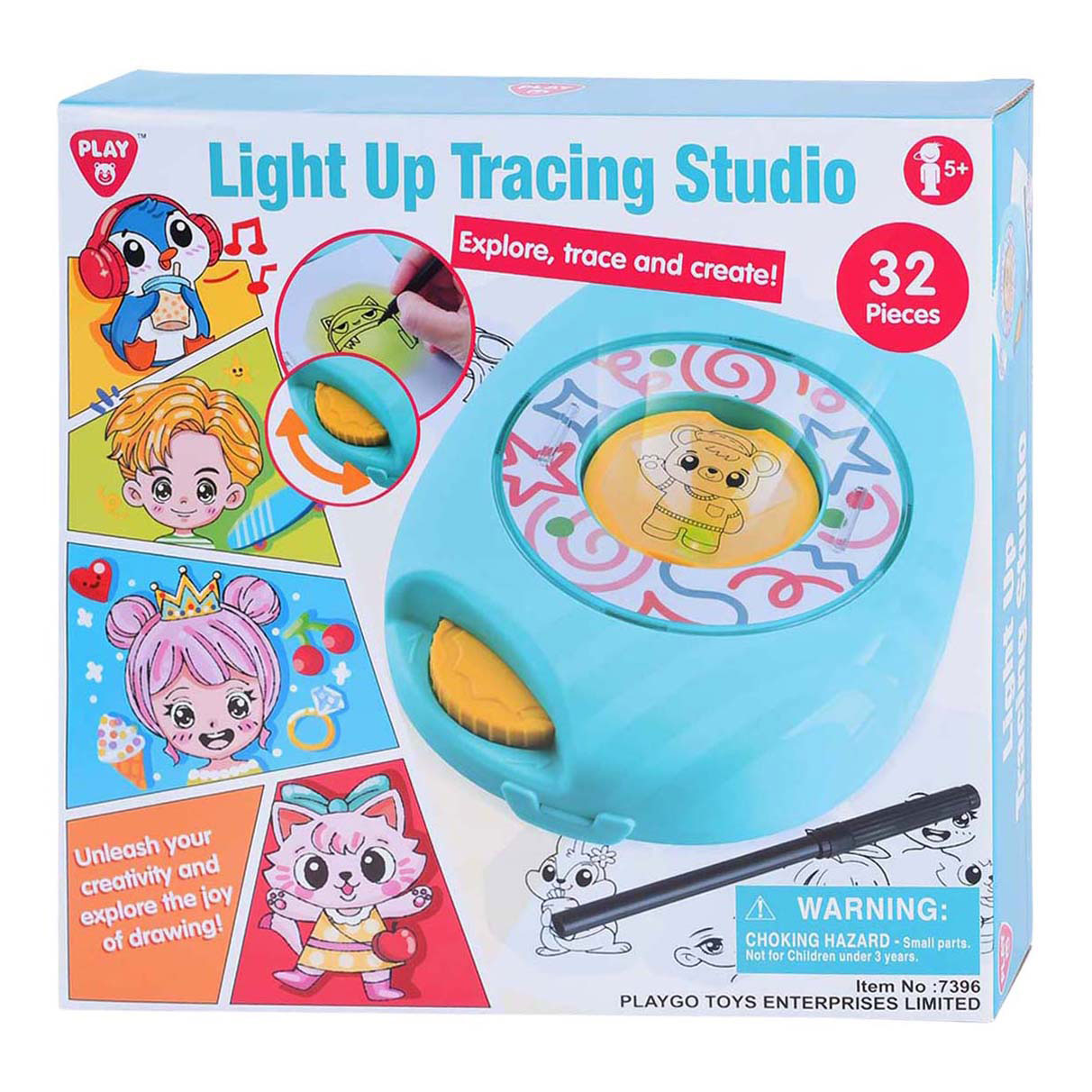 Playgo Lichtgevende Tekenstudio Blauw - 32st.